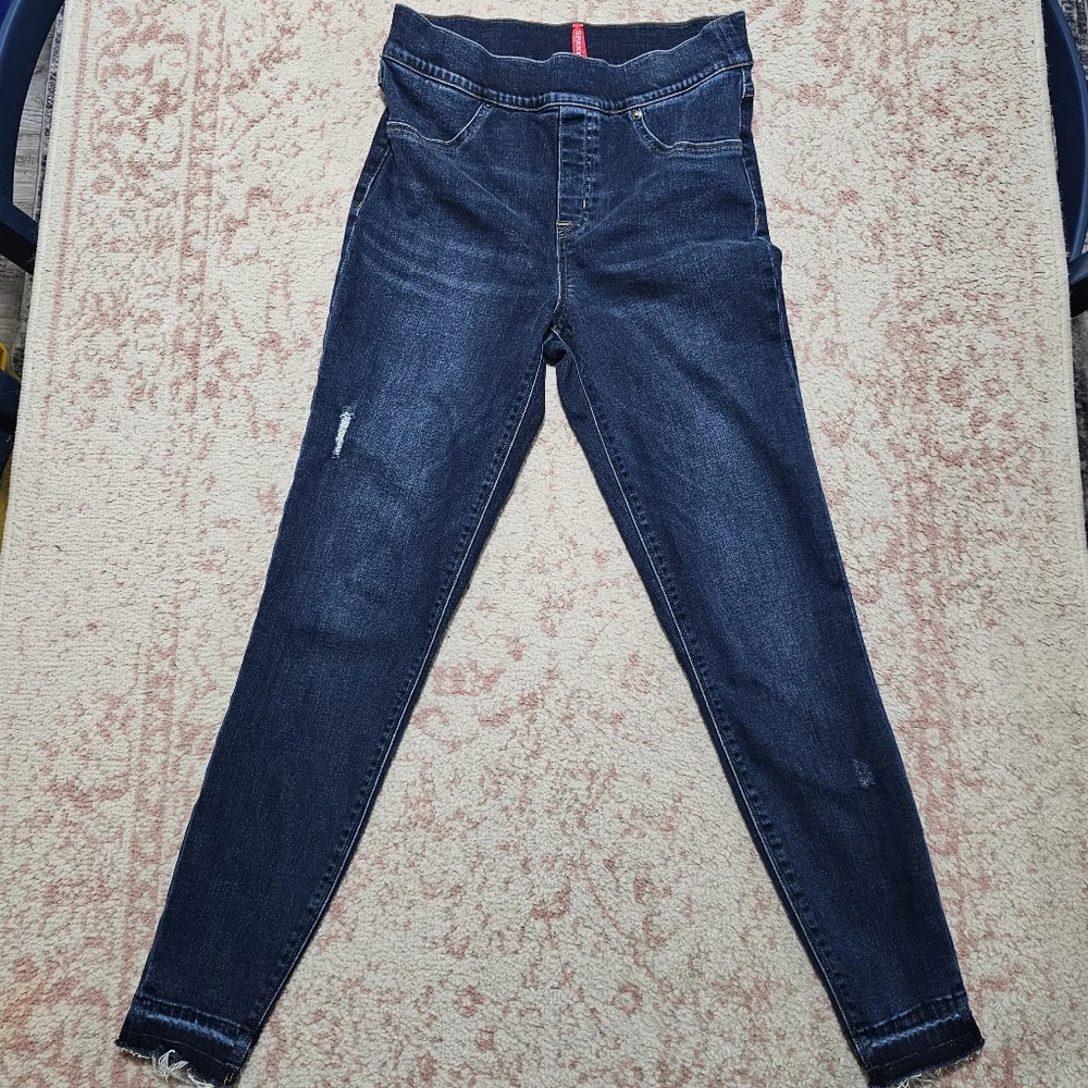 SPANX Blue Skinny Jeans Sleek Fit